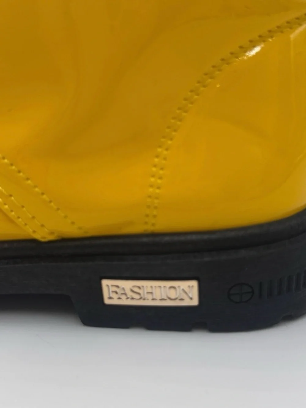 Fashion Yellow Combat Boots with Black Laces